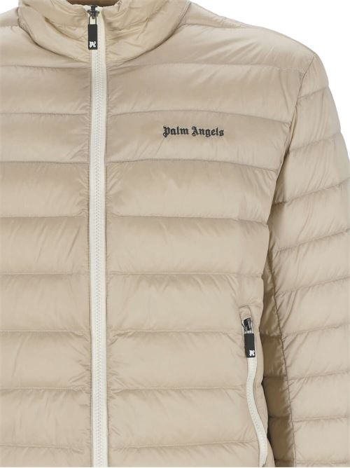 beige down-feather filling quilted lightweight construction embroidered logo PALM ANGELS | PMED045S24FAB0016110